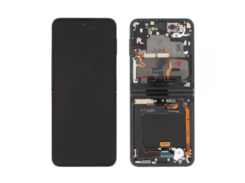 LCD + dotyk + rámček pre Samsung Galaxy Z Flip 3 5G bez kamery, black (Service Pack)