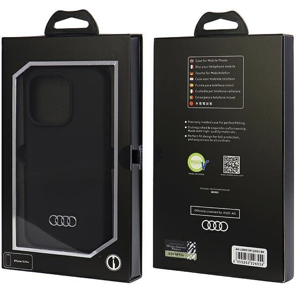 Audi Silicone Zadní Kryt pro iPhone 15 Pro Black
