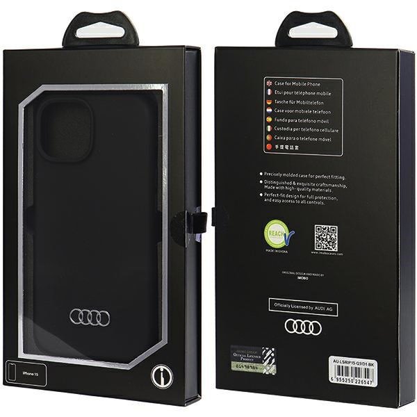 Audi Silicone Zadní Kryt pro iPhone 15 Black