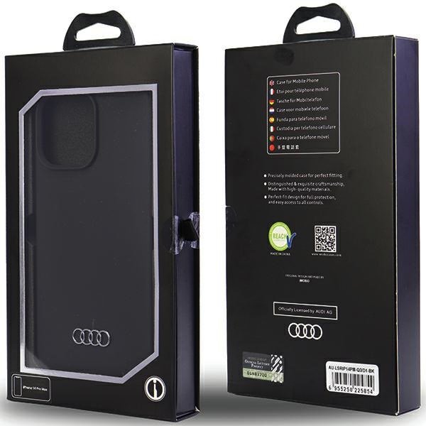 Audi Silicone Zadní Kryt pro iPhone 14 Pro Max Black