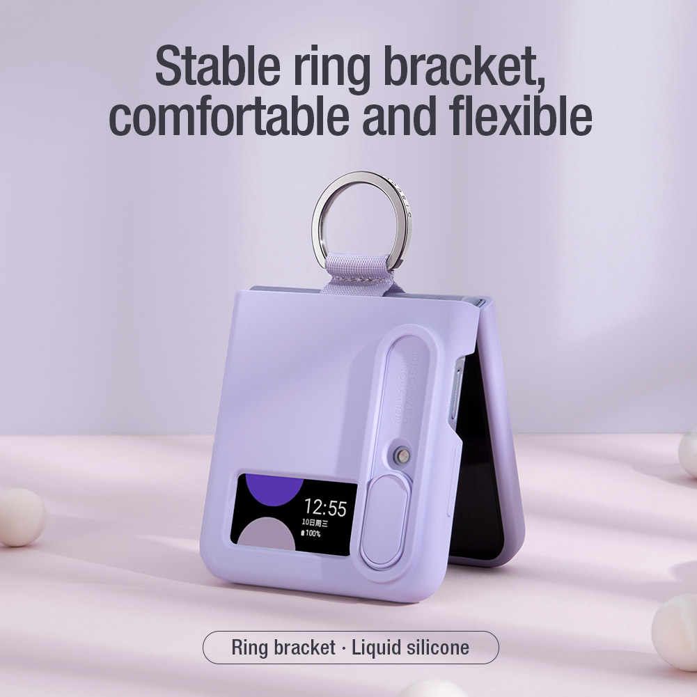 Nillkin CamShield Silky Silikonový Kryt pro Samsung Galaxy Z Flip 4 5G Misty Purple