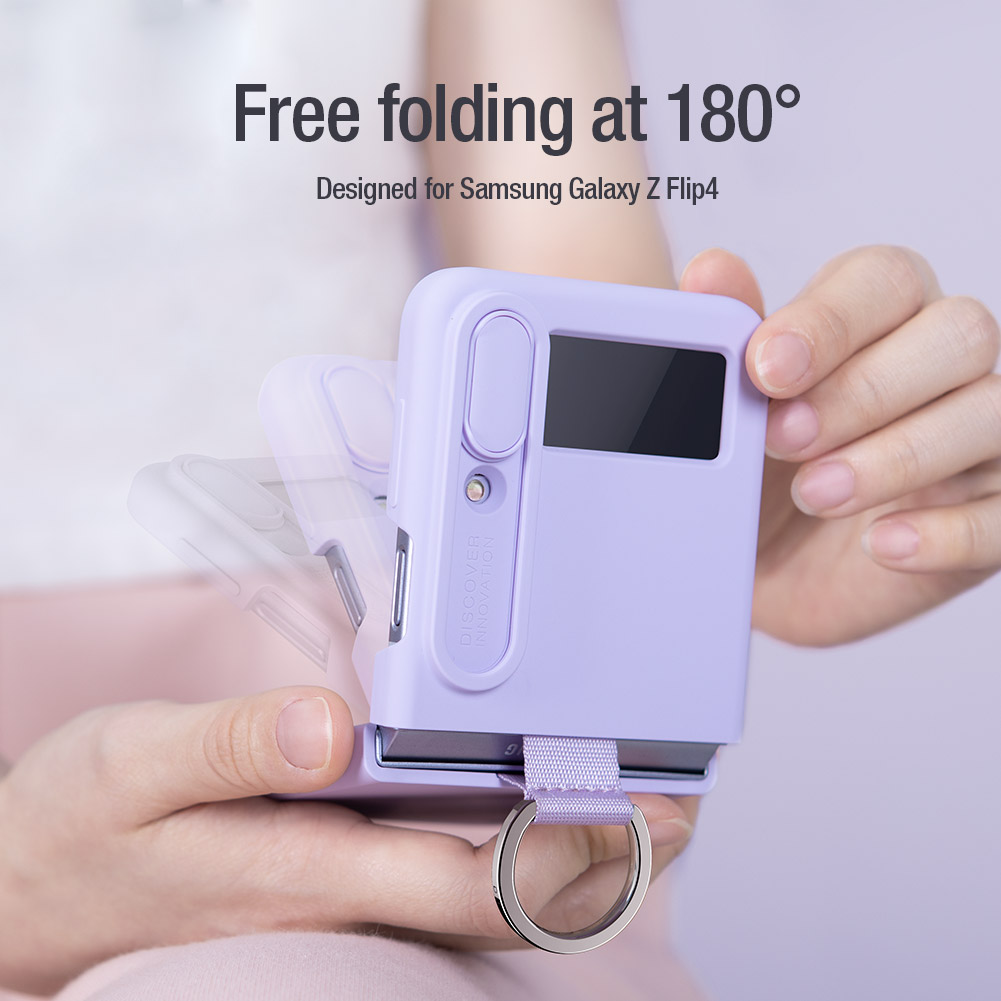 Nillkin CamShield Silky Silikonový Kryt pro Samsung Galaxy Z Flip 4 5G Misty Purple