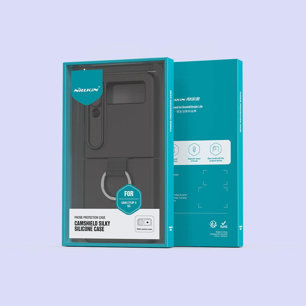 Nillkin CamShield Silky Silikonový Kryt pro Samsung Galaxy Z Flip 4 5G Classic Black