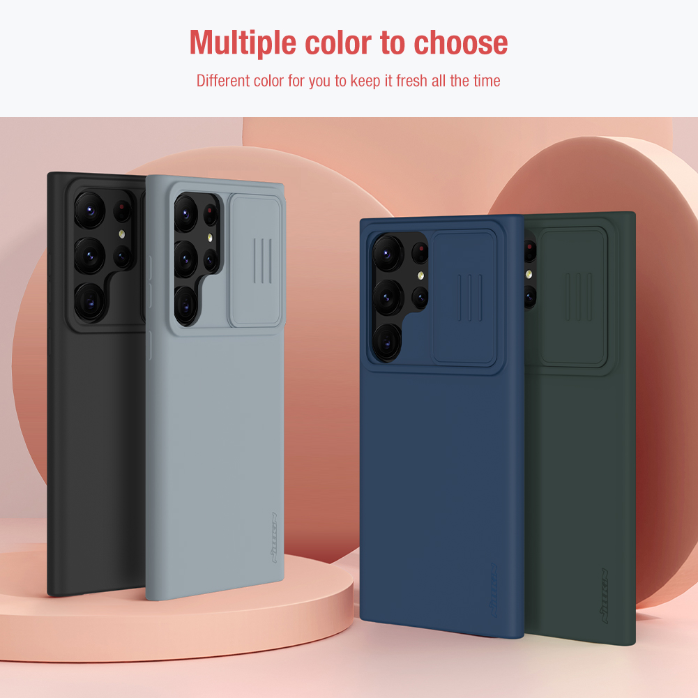 Nillkin CamShield Silky Silikonový Kryt pro Samsung Galaxy S23 Ultra Midnight Blue