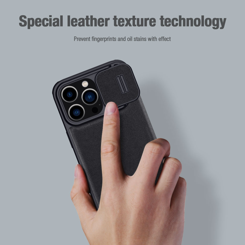 Nillkin Qin Book PRO Plain Leather Pouzdro pro Apple iPhone 15 Pro Max Exuberant Green