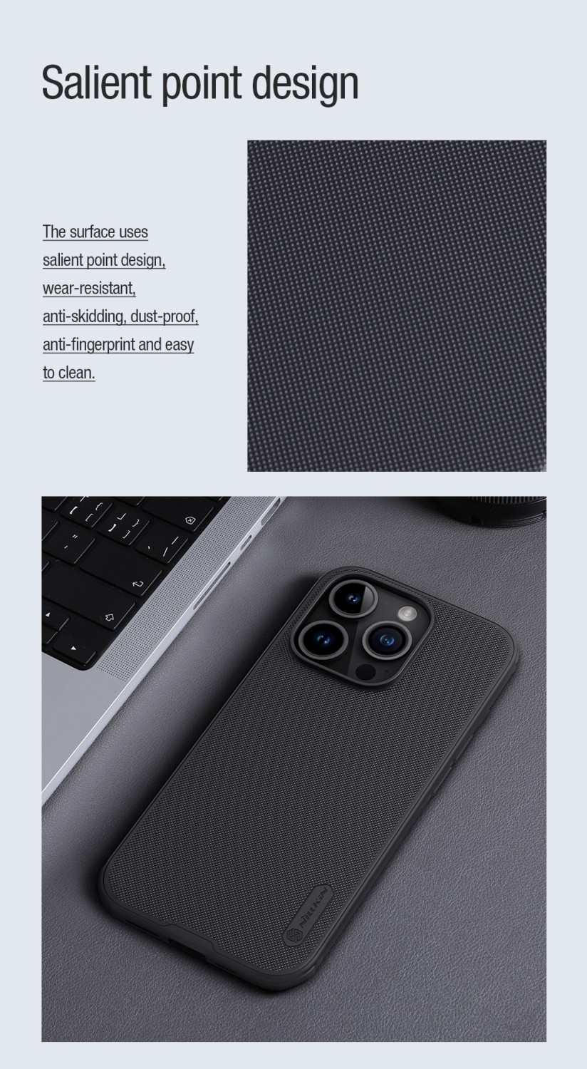 Nillkin Super Frosted PRO Magnetic Zadní Kryt pro Apple iPhone 15 Pro Max Blue