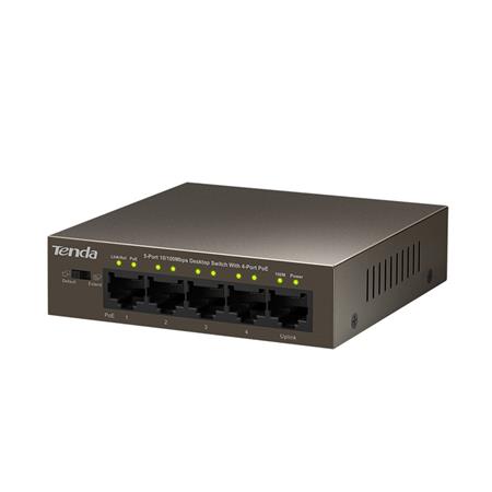 Tenda TEF1105P-4-38W - PoE Switch 35Watt, 5xRJ45 Switch s 4xPoE 802.3af, 10/100Mbps