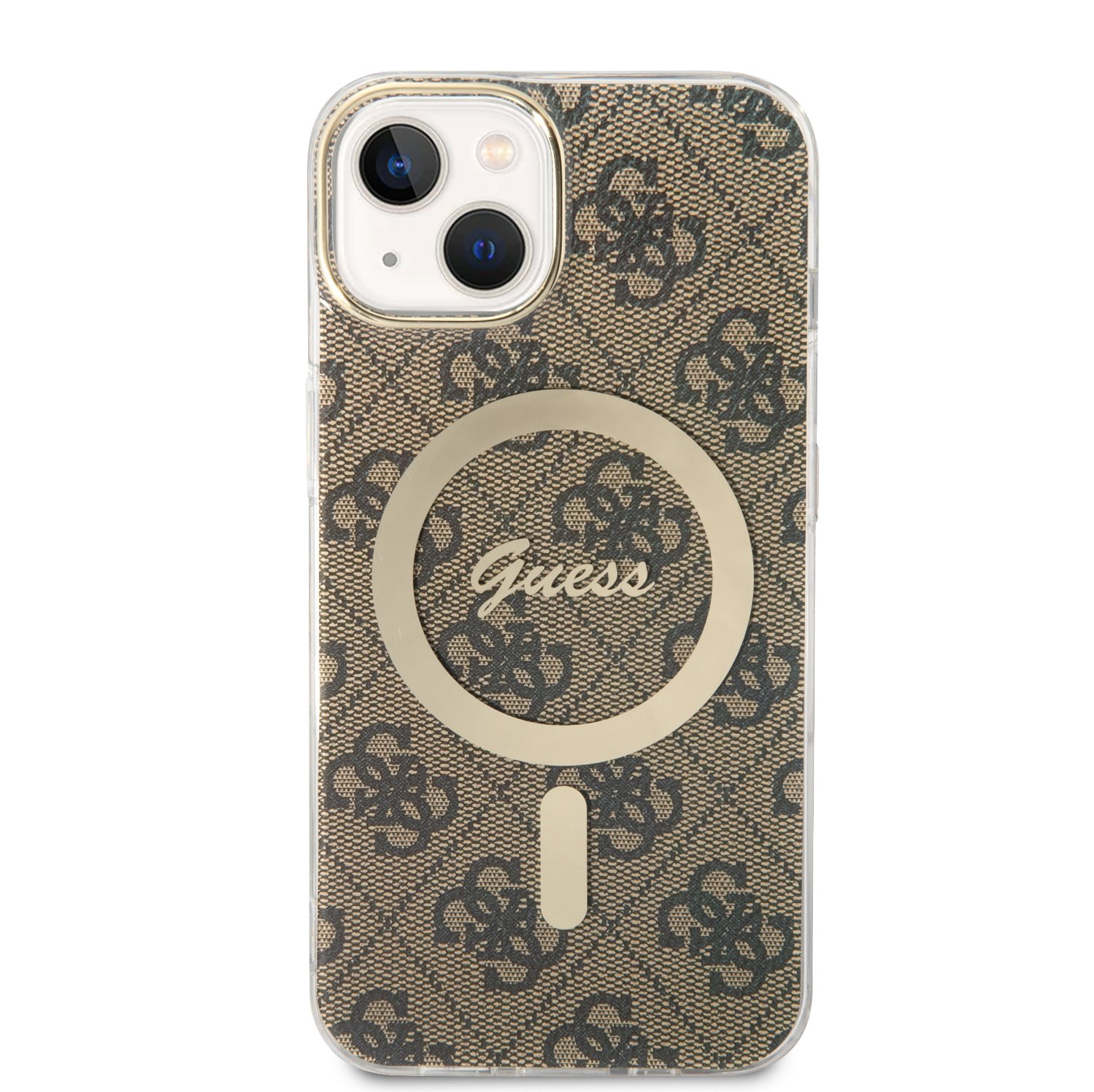 Guess 4G IML MagSafe Zadní Kryt pro iPhone 14 Brown