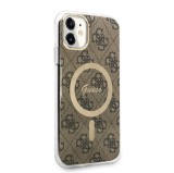 Guess 4G IML MagSafe Zadní Kryt pro iPhone 11 Brown