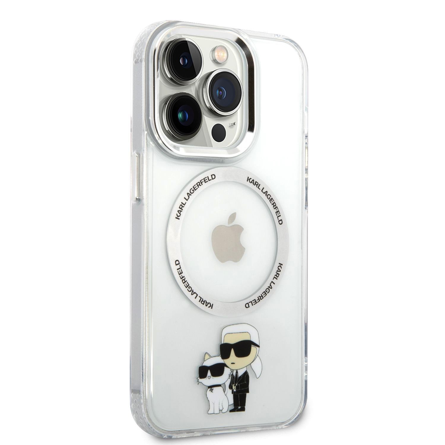 Karl Lagerfeld IML Karl and Choupette NFT MagSafe Zadní Kryt pro iPhone 15 Pro Max Transparent