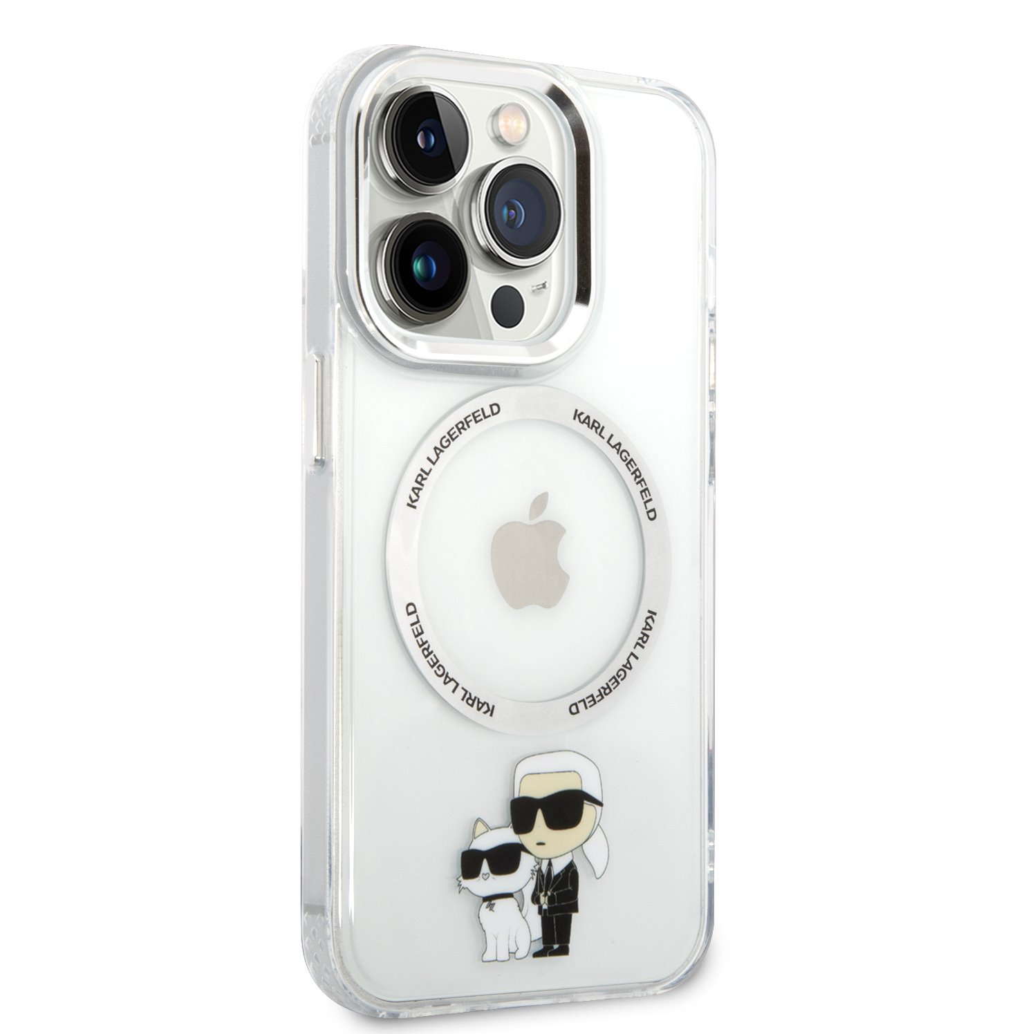 Karl Lagerfeld IML Karl and Choupette NFT MagSafe Zadní Kryt pro iPhone 13 Pro Transparent