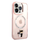 Karl Lagerfeld IML Karl and Choupette NFT MagSafe Zadní Kryt pro iPhone 14 Pro Max Pink