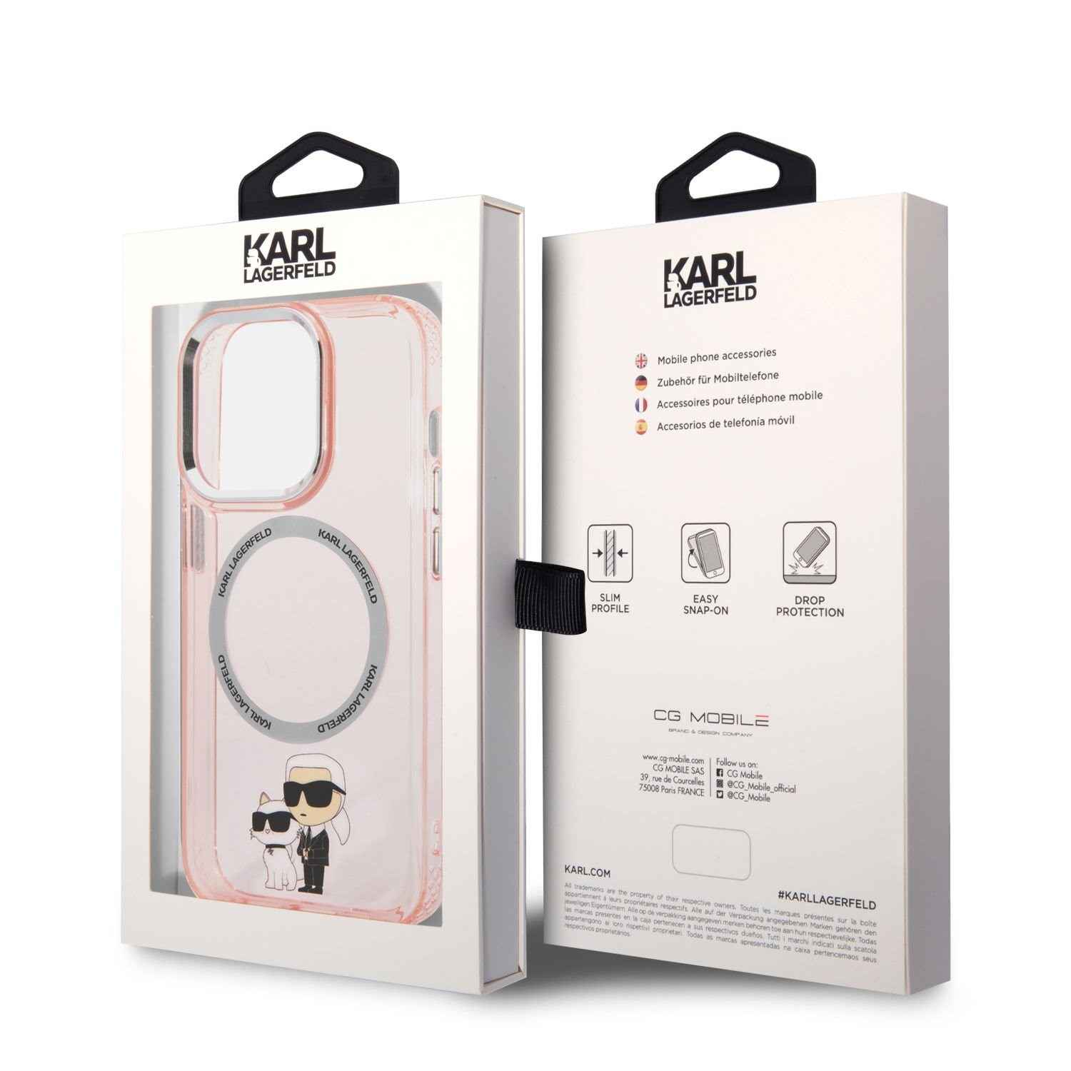 Karl Lagerfeld IML Karl and Choupette NFT MagSafe Zadní Kryt pro iPhone 14 Pro Max Pink