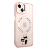 Karl Lagerfeld IML Karl and Choupette NFT MagSafe Zadní Kryt pro iPhone 14 Pink