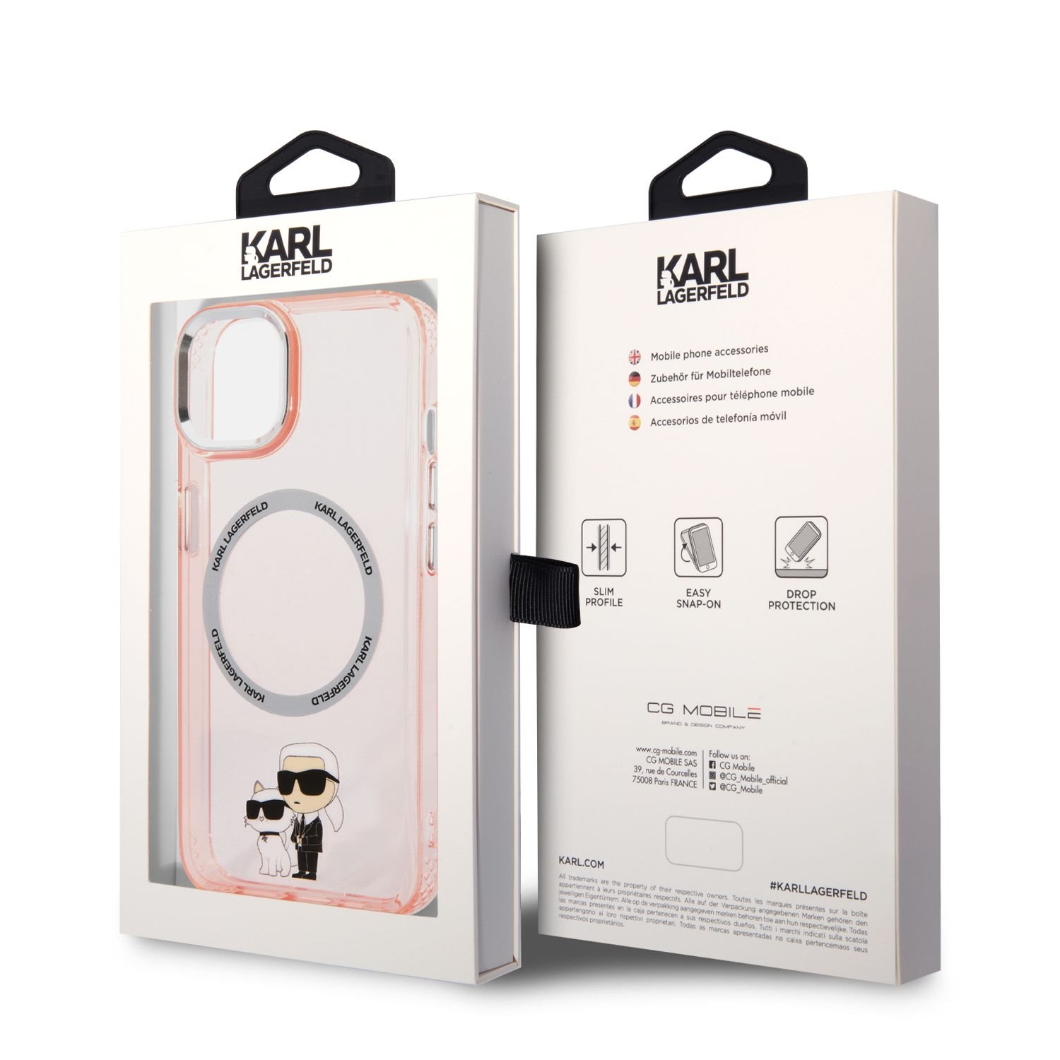 Karl Lagerfeld IML Karl and Choupette NFT MagSafe Zadní Kryt pro iPhone 14 Pink