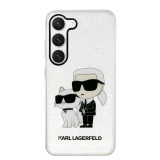 Karl Lagerfeld IML Glitter Karl and Choupette NFT Zadní Kryt pro Samsung Galaxy S23+ Transparent