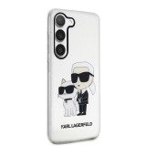 Karl Lagerfeld IML Glitter Karl and Choupette NFT Zadní Kryt pro Samsung Galaxy S23+ Transparent