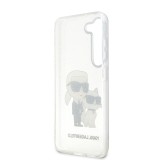 Karl Lagerfeld IML Glitter Karl and Choupette NFT Zadní Kryt pro Samsung Galaxy S23+ Transparent