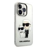 Karl Lagerfeld IML Glitter Karl and Choupette NFT Zadní Kryt pro iPhone 14 Pro Max Transparent