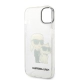 Karl Lagerfeld IML Glitter Karl and Choupette NFT Zadní Kryt pro iPhone 14 Plus Transparent