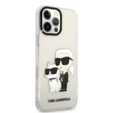 Karl Lagerfeld IML Glitter Karl and Choupette NFT Zadní Kryt pro iPhone 13 Pro Max Transparent