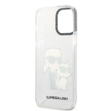 Karl Lagerfeld IML Glitter Karl and Choupette NFT Zadní Kryt pro iPhone 13 Pro Max Transparent