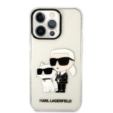 Karl Lagerfeld IML Glitter Karl and Choupette NFT Zadní Kryt pro iPhone 13 Pro Transparent