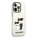 Karl Lagerfeld IML Glitter Karl and Choupette NFT Zadní Kryt pro iPhone 13 Pro Transparent
