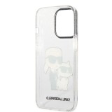 Karl Lagerfeld IML Glitter Karl and Choupette NFT Zadní Kryt pro iPhone 13 Pro Transparent