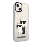 Karl Lagerfeld IML Glitter Karl and Choupette NFT Zadní Kryt pro iPhone 13 Transparent