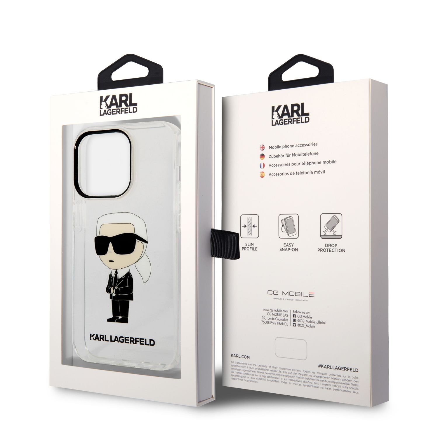 Karl Lagerfeld IML Ikonik NFT Zadní Kryt pro iPhone 14 Pro Transparent