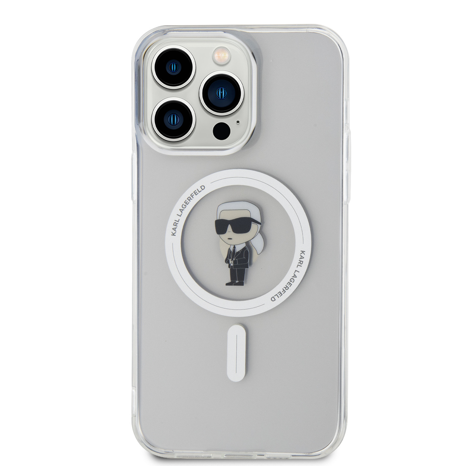 Karl Lagerfeld IML Ikonik MagSafe Zadní Kryt pro iPhone 15 Pro Max Transparent