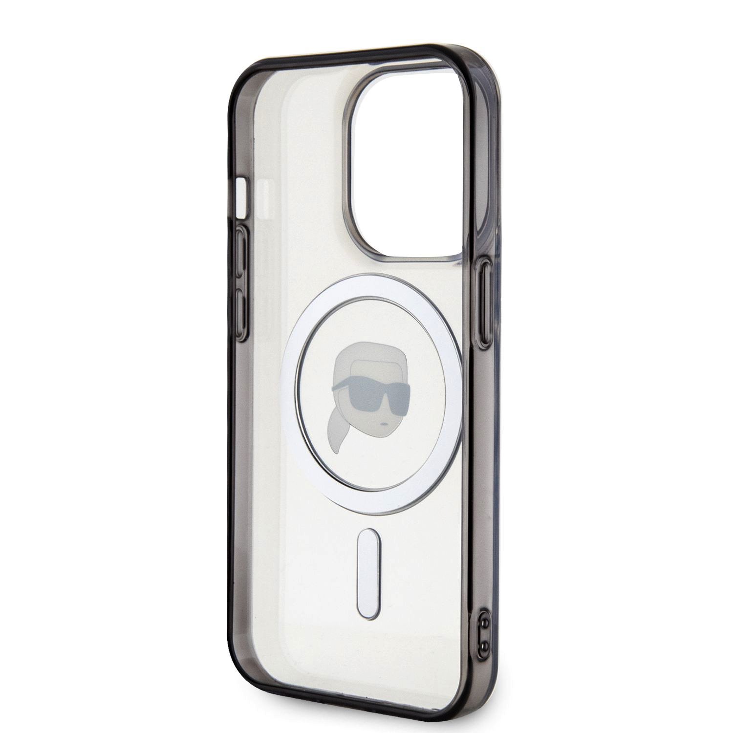 Karl Lagerfeld IML Karl Head MagSafe Zadní Kryt pro iPhone 15 Pro Transparent