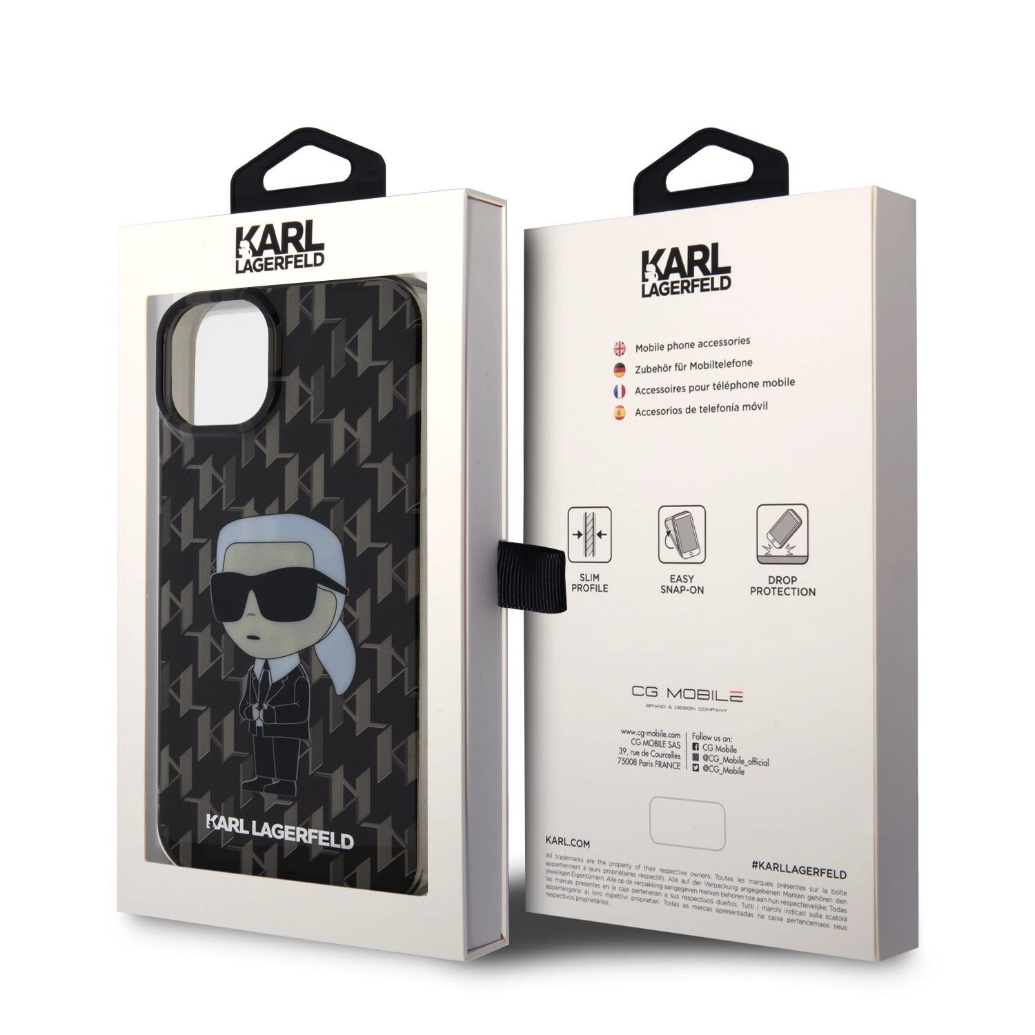 Karl Lagerfeld IML Ikonik Monogram Zadní Kryt pro iPhone 15 Plus Black