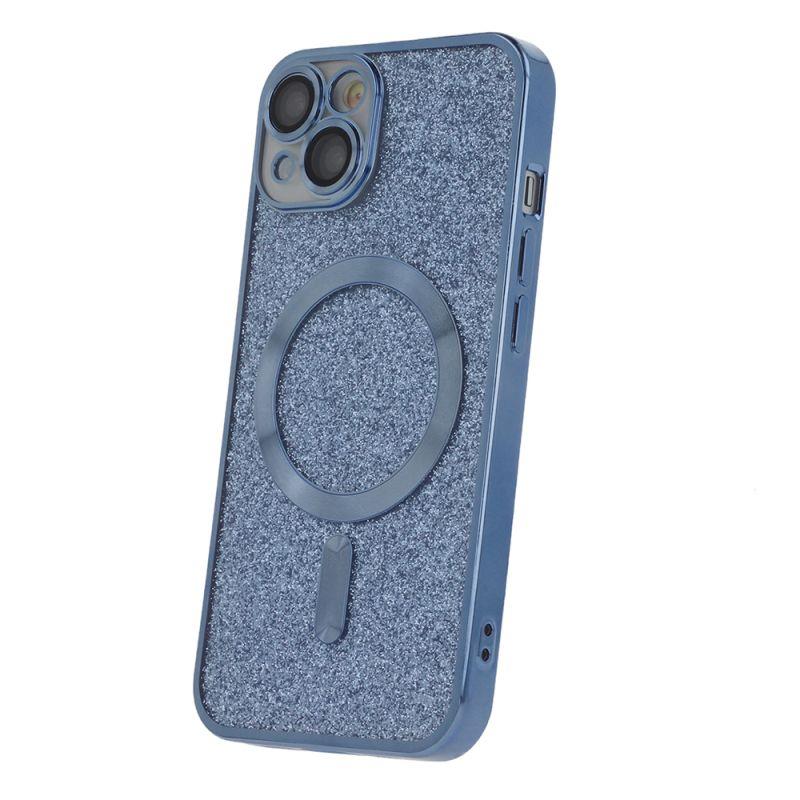 Silikónové TPU puzdro Mag Glitter Chrome pre iPhone 15 Plus, modrá