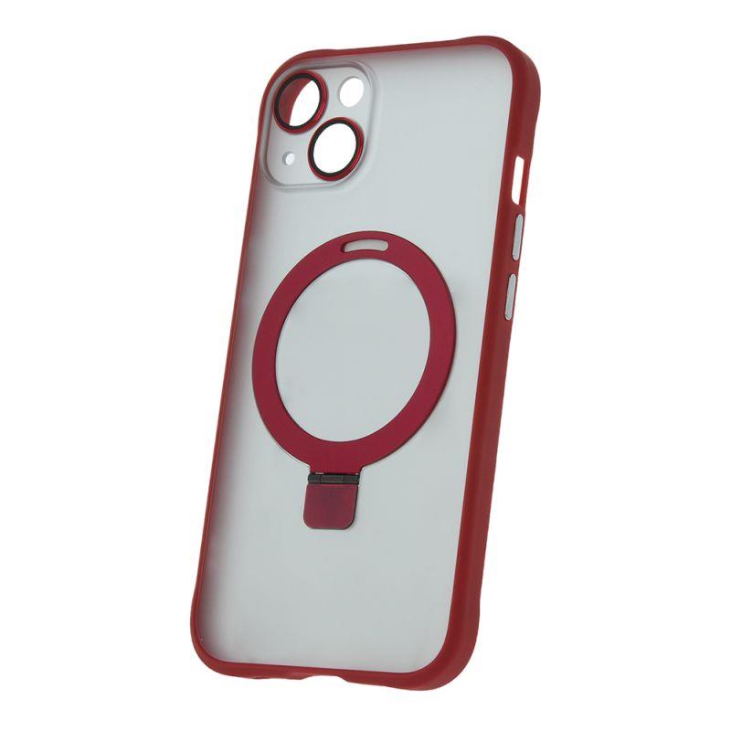Silikónové TPU puzdro Mag Ring pre Apple iPhone 15 Pro Max, červená