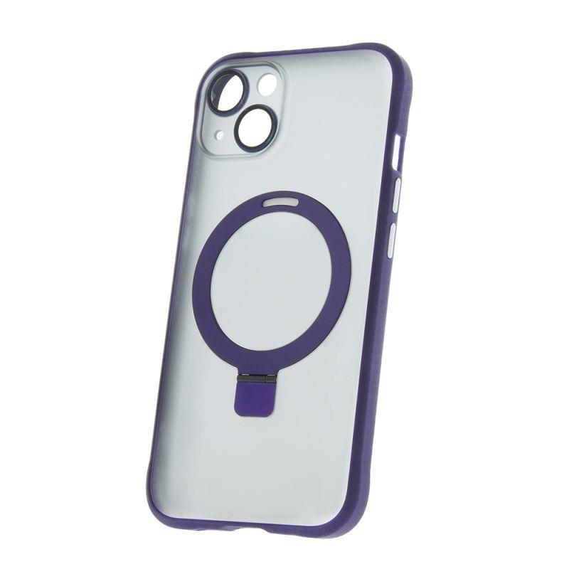 Silikónové TPU puzdro Mag Ring pre Apple iPhone 15 Plus, fialová