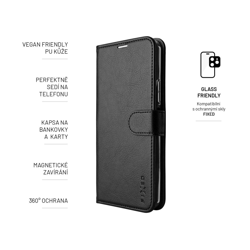 Pouzdro typu kniha FIXED Opus pro Samsung Galaxy A15, černé