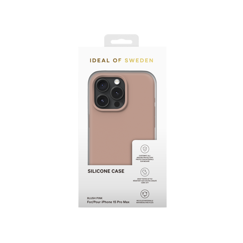 Silikónový ochranný kryt iDeal Of Sweden pre Apple iPhone 15 Pro Max, blush pink