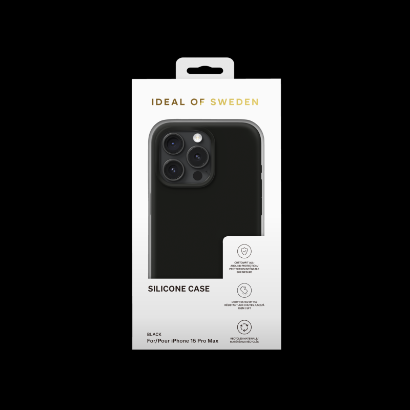 Silikónový ochranný kryt iDeal Of Sweden pre Apple iPhone 15 Pro Max, black
