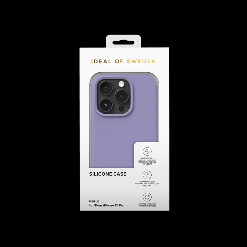 Silikónový ochranný kryt iDeal Of Sweden pre Apple iPhone 15 Pro, purple