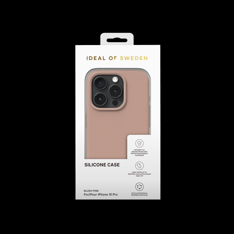 Silikónový ochranný kryt iDeal Of Sweden pre Apple iPhone 15 Pro, blush pink