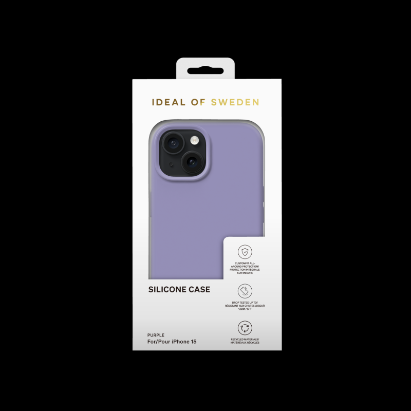 Silikónový ochranný kryt iDeal Of Sweden pre Apple iPhone 15, purple
