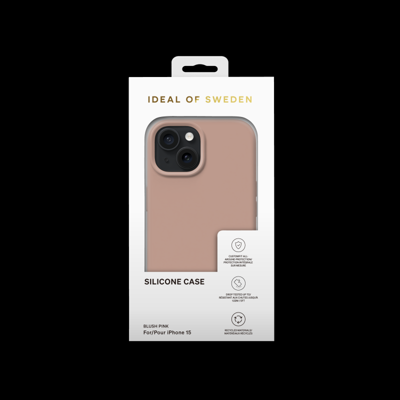 Silikónový ochranný kryt iDeal Of Sweden pre Apple iPhone 15, blush pink