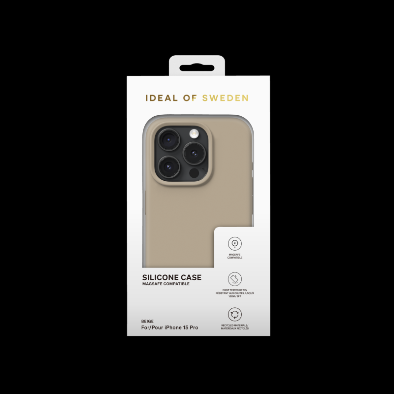Silikónový ochranný kryt s MagSafe iDeal Of Sweden pre Apple iPhone 15 Pro, beige