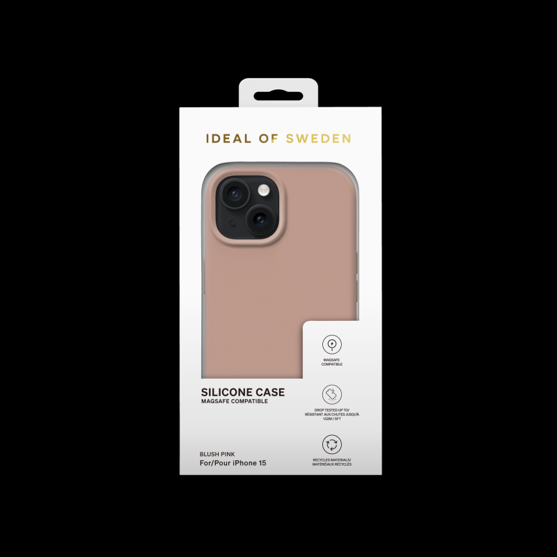 Silikónový ochranný kryt s MagSafe iDeal Of Sweden pre Apple iPhone 15, blush pink