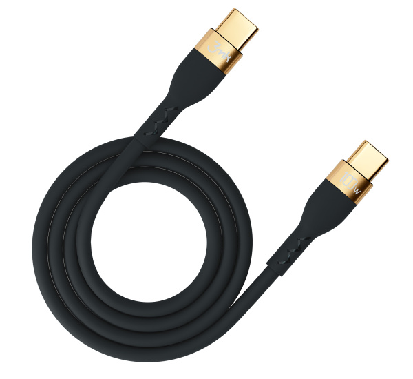 Dáta kábel 3mk Hyper Silicone USB-C/USB-C (PD), 100W, 5A, 2m, čierna
