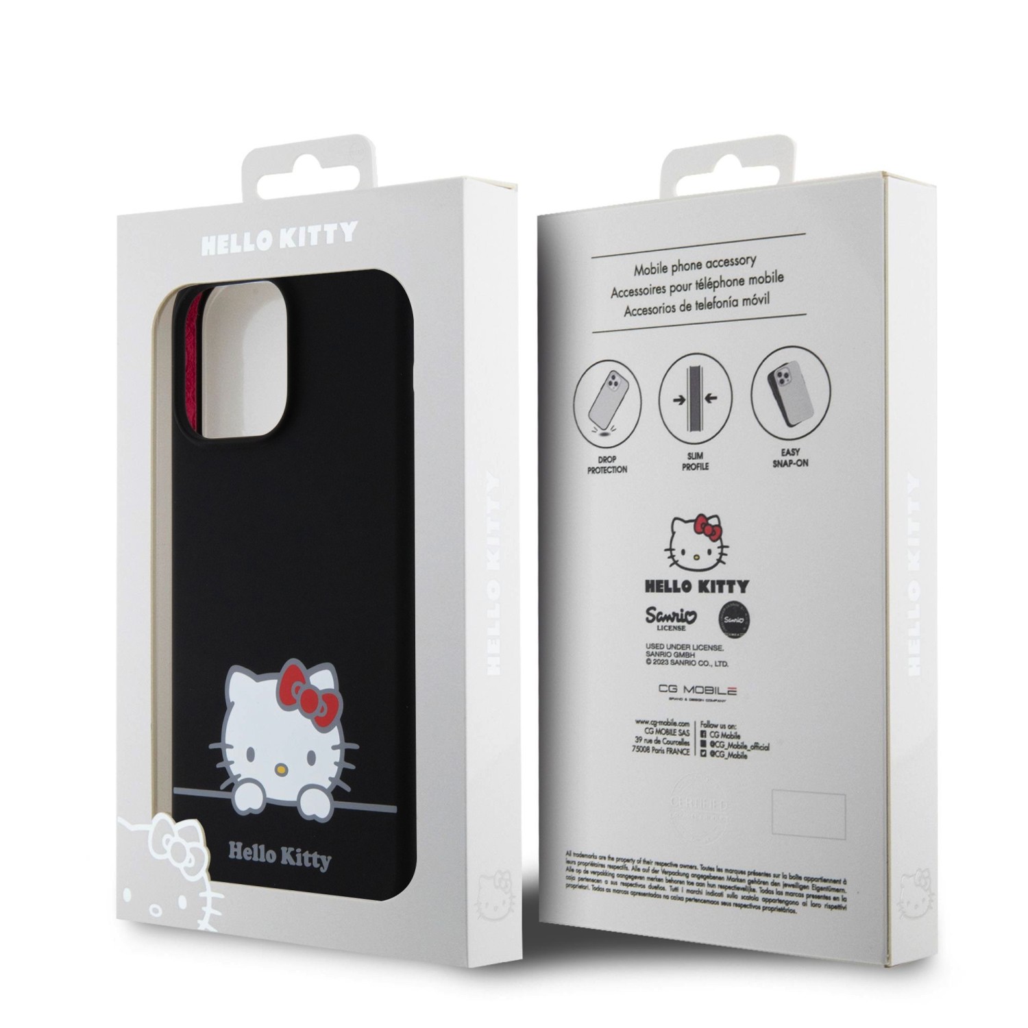 Hello Kitty Liquid Silicone Daydreaming Logo Zadní Kryt pro iPhone 15 Pro Max Black