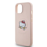 Hello Kitty PU Kitty Asleep Logo MagSafe Zadní Kryt pro iPhone 15 Pink