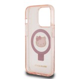 Zadní kryt Hello Kitty IML Ringstand Glitter Kitty Head Logo MagSafe pro Apple iPhone 15 Pro Max, pink